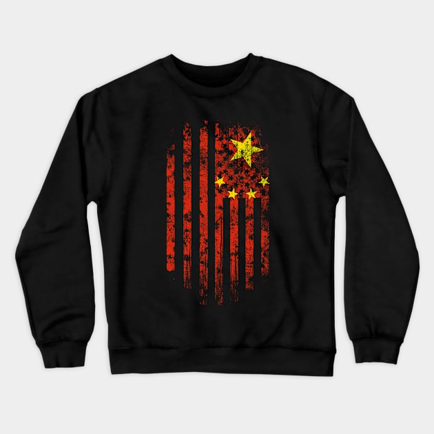 China and America Flag Combo Crewneck Sweatshirt by Family Heritage Gifts